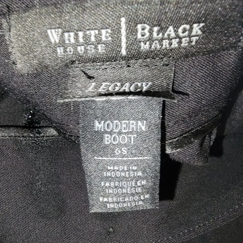 Whbm Legacy Modern Boot Cut Black Pants Slacks Size 6s petite